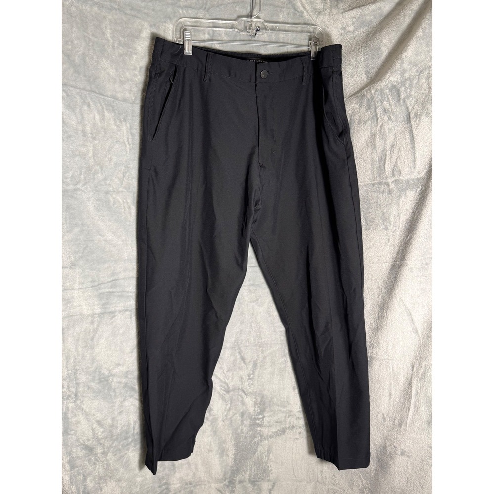 Marc New York Andrew Marc Mens Performance Pants Black 40/30 Stretch Trousers